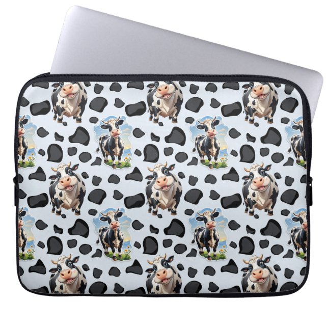 Cow Animal Pattern Design  Laptop Sleeve (Front)