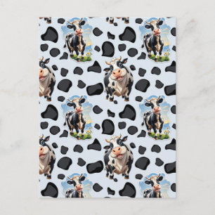 Cow Animal Pattern Design Postcard