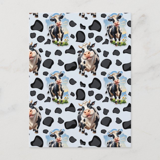 Cow Animal Pattern Design  Postcard (Front)