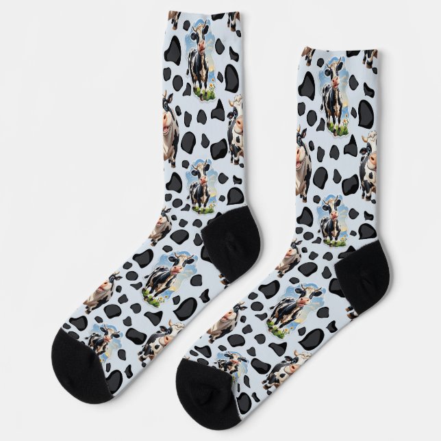 Cow Animal Pattern Design  Socks (Left)