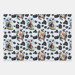 Cow Animal Pattern Design  Wrapping Paper Sheet