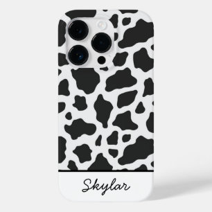 Cow Animal Print Custom Cursive Name Case-Mate iPhone 14 Pro Case