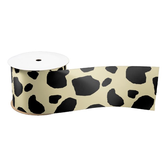Cow Animal Skin Colour Pattern Design  Satin Ribbon (Spool)