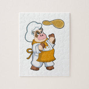 Cow as Cook with Dough Jigsaw Puzzle