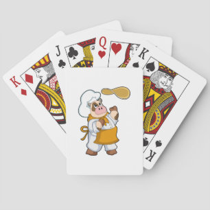 Cow as Cook with Dough Playing Cards