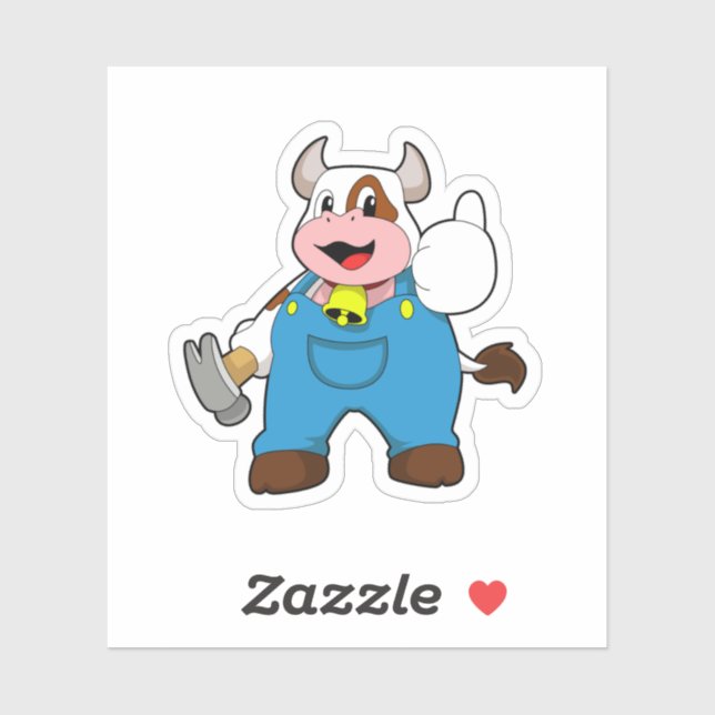 Cow as Craftsman with Hammer (Sheet)