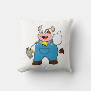 Cow as Craftsman with Hammer Cushion