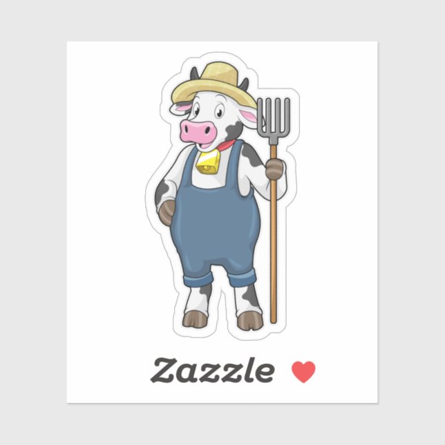 Cow as Farmer with Pitchfork (Sheet)