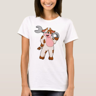 Cow as Mechanic with Wrench T-Shirt