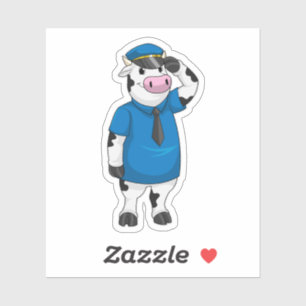 Cow as Police officer with Police hat