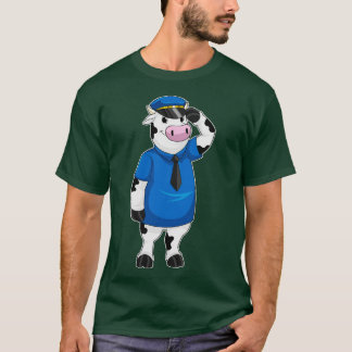 Cow as Police officer with Police hat T-Shirt