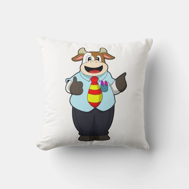Cow as Teacher with Tie Cushion (Front)