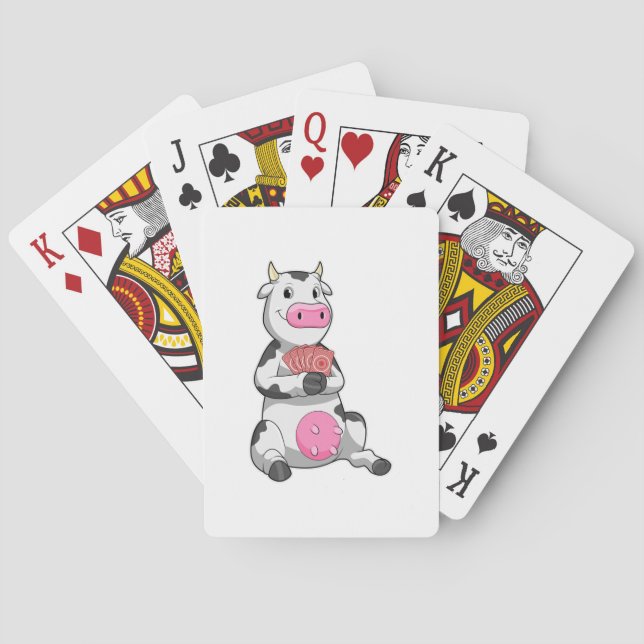 Cow at Poker with Poker cards (Back)