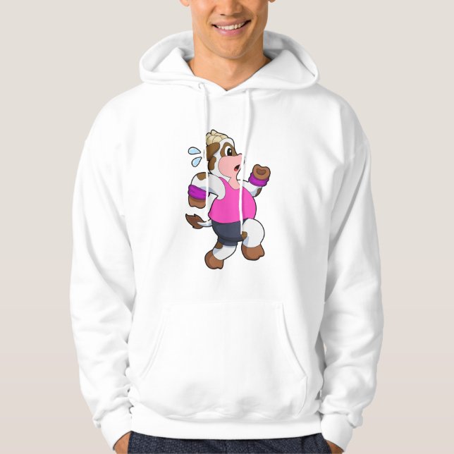 Cow at Running Hoodie (Front)