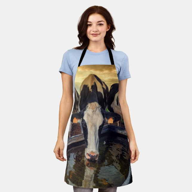 Cow at the Water Trough Apron (Worn)