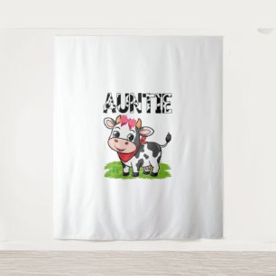 Cow Auntie Birthday Family Matching Girl Boy Farm Tapestry