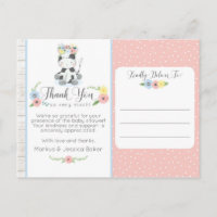 Cow Baby Shower Cute Floral Calf Thank You Photo