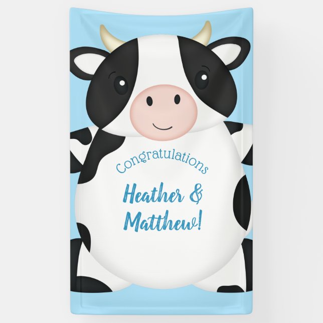 Cow Baby Shower Farm  Banner (Vertical)