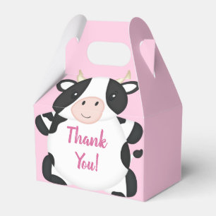 Cow Baby Shower Farm Pink Girl Favour Box