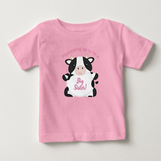 Cow Baby Shower Farm Pink Girl T-Shirt (Front)