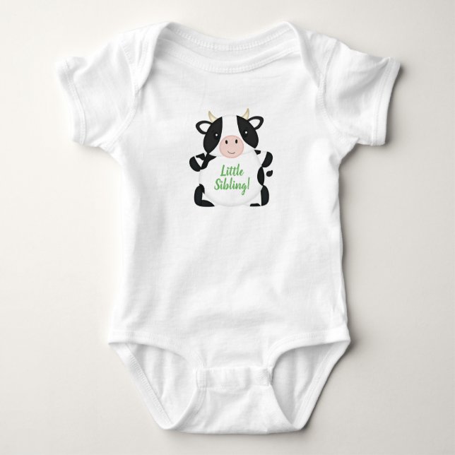 Cow Baby Shower Green Baby Bodysuit (Front)