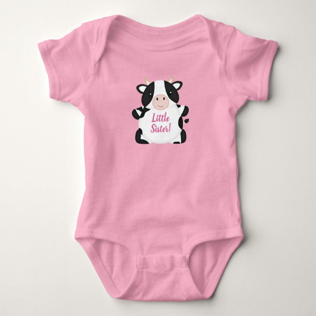 Cow Baby Shower Pink Bodysuit (Front)