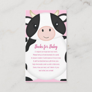Cow Baby Shower Pink Enclosure Card