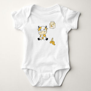 Cow Banana Kawaii Retro Japanese Banana Cows Baby Bodysuit