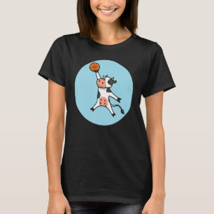 Cow Basketball Player Farm Animal Ball Sports 1 T-Shirt