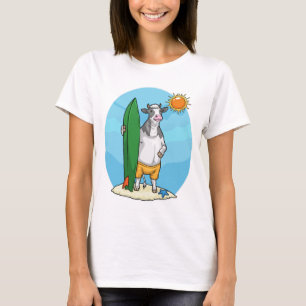 Cow Beach Surfboard Summer T-Shirt