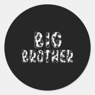 Cow Big Brother Birthday Family Matching Fathers D Classic Round Sticker
