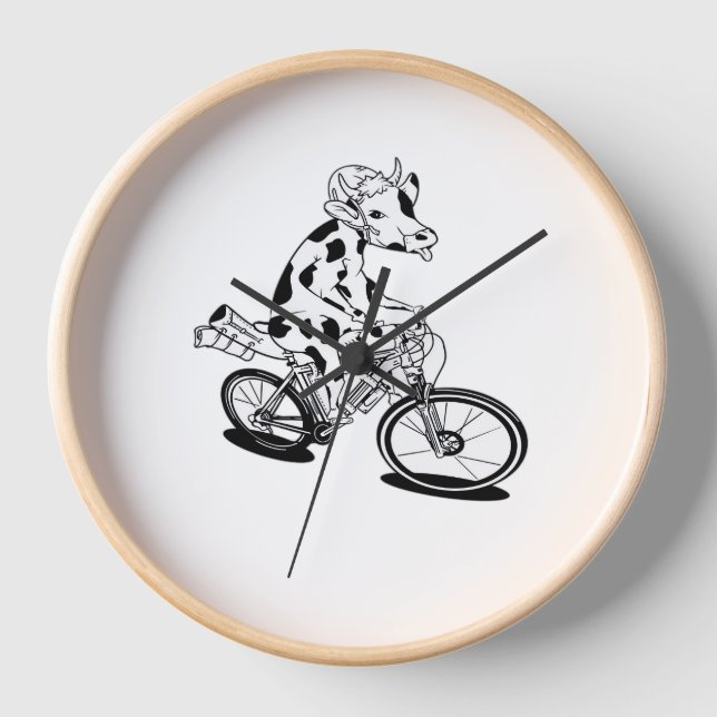 Cow Bikepacking Classic T-Shirt Clock (Front)