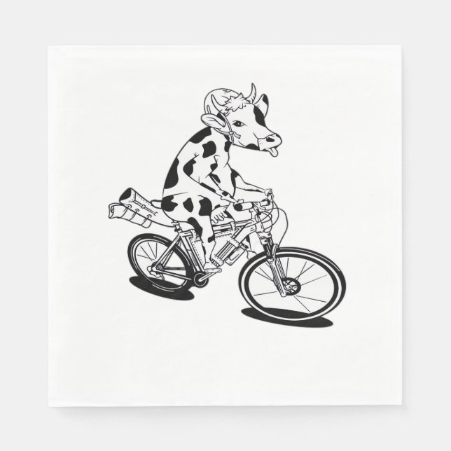 Cow Bikepacking Classic T-Shirt Napkin (Front)