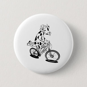 Cow Bikepacking Mountain Bike Cow Bikepacking Mtb  6 Cm Round Badge