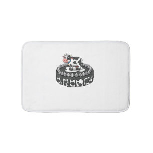 Cow Birthday Cake Theme Party Farmer Bday Cattlema Bath Mat