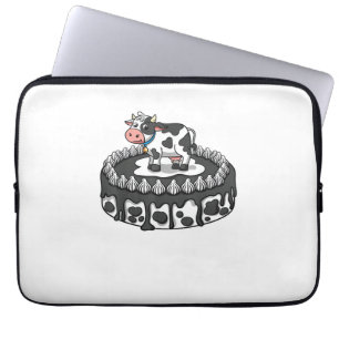 Cow Birthday Cake Theme Party Farmer Bday Cattlema Laptop Sleeve