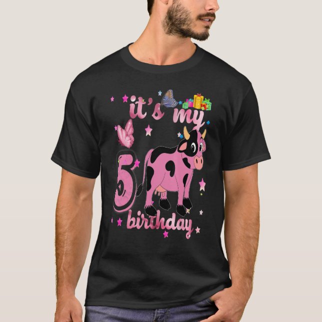 COW Birthday Girl Princess 5th Birthday COW T-Shirt (Front)