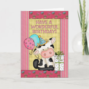 Cow Birthday greeting card