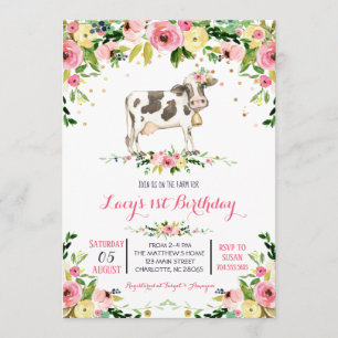 Cow Birthday Invitation, cow birthday invitation