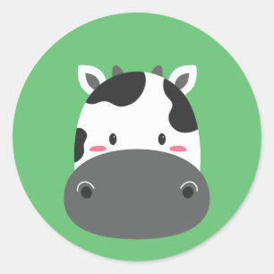 Cow Birthday Kids Art Classic Round Sticker