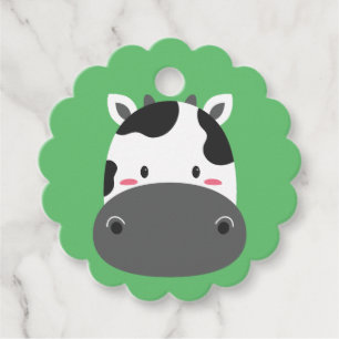 Cow Birthday Kids Art Favour Tags