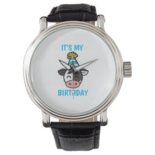 Cow Birthday Party Hat Cattleman Farmer Bday Theme Watch