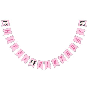 Cow Birthday Party Pink Bunting
