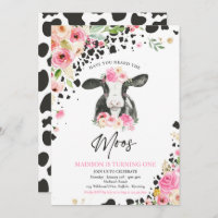 Cow Birthday Party Pink Floral Farm Ranch Birthday