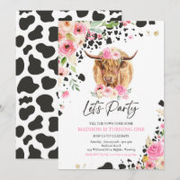 Cow Birthday Party Pink Floral Farm Ranch Birthday