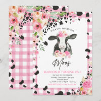 Cow Birthday Party Pink Floral Farm Ranch Birthday