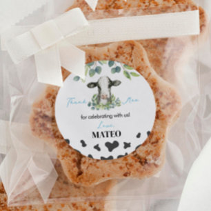 Cow Birthday Party Sticker Labels