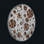 Cow Black and Orange Polka Dot Print Dartboard<br><div class="desc">Trendy Black and Orange Spotted Dairy Cow Pattern created by Imagine That! Design with our unique touch of texture and pizzaz in Holstein cow colours on electronics, accessories, and stylish gifts are perfect for the animal print lover in you. Show your country roots and your love of farm animals with...</div>