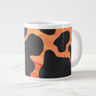 Cow Black and Orange Print Large Coffee Mug