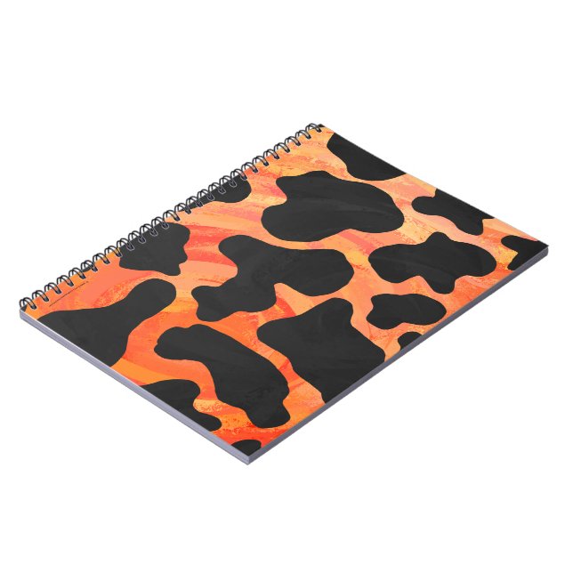 Cow Black and Orange Print Notebook (Left Side)